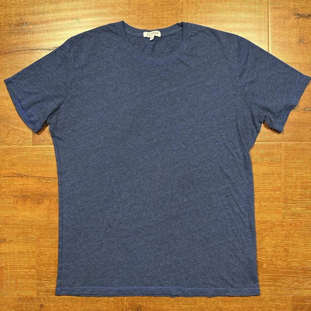 Gustin T Shirt Mens L Blue Short Sleeve Crew Neck Retro City Nature Outdoor USA